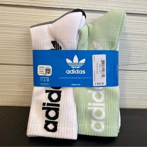ADIDAS Mens  Sports Training Athletic Crew Socks 6 Pairs‎  SZ 6-12 Multi Color